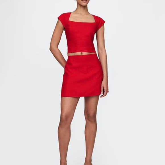 GAP Red Linen Mini Skort - Picture 3 of 6